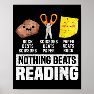 Nothing beats reading book librarian across poster