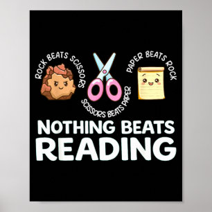 Nothing beats reading book librarian across poster
