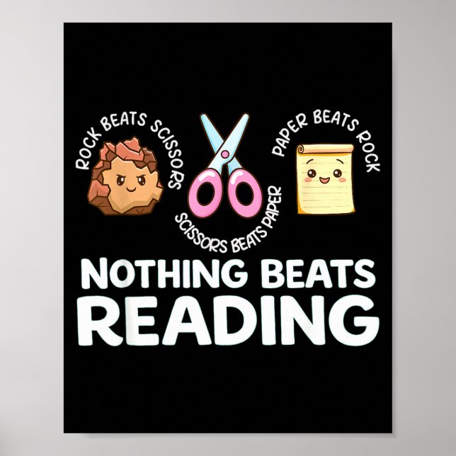 Nothing beats reading book librarian across poster (Front)