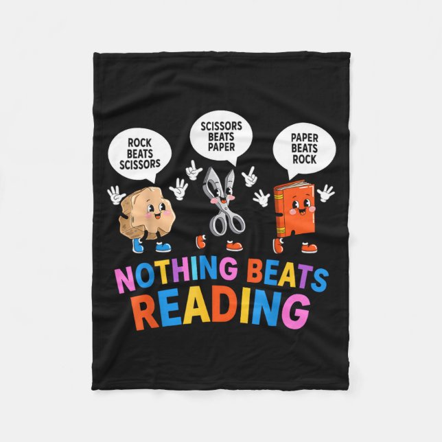 Nothing beats reading funny book lover  fleece blanket (Front)