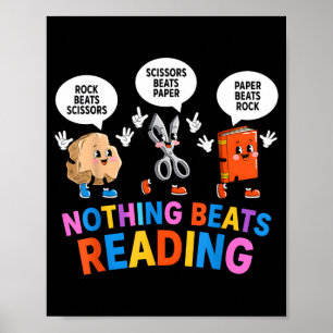 Nothing beats reading funny book lover poster