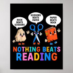 Nothing beats reading funny book lover poster