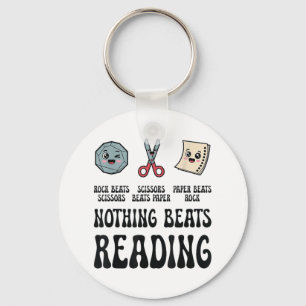 Nothing Beats Reading Rock Paper Scissors Reading Key Ring
