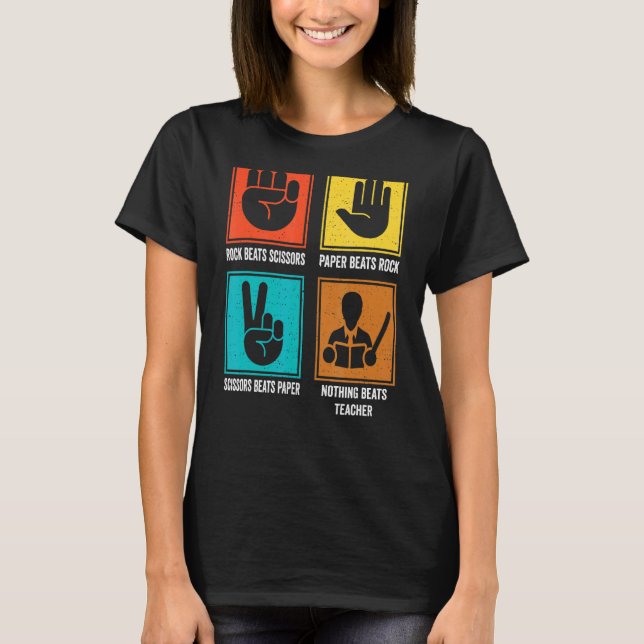 Nothing Beats Teacher Cool Educator Tutor Instruct T-Shirt (Front)