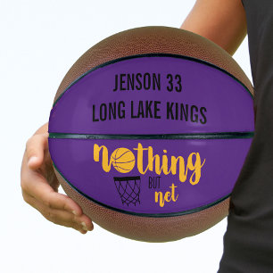 Nothing but Net Purple and Gold Personalised Basketball