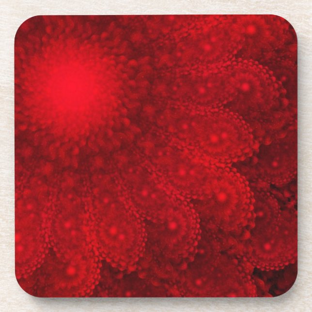 Nothing But Red Floral Coaster (Front)