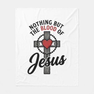 Nothing But The Blood Of Jesus Vintage Cross Shirt Fleece Blanket