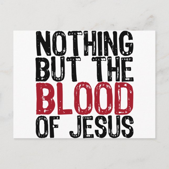 Nothing but the Blood Postcard (Front)