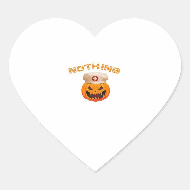 Nothing Can Scare A Nurse, Halloween Spooky Pumpki Heart Sticker (Front)