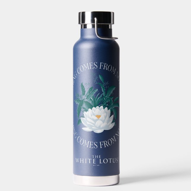 Nothing Comes From Nothing - The White Lotus Water Bottle (Left)