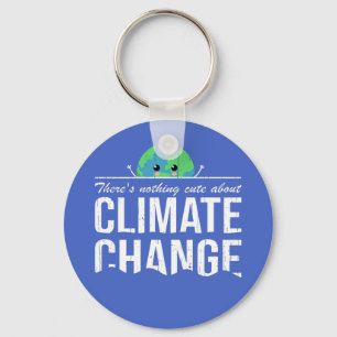 Nothing cute about climate change: drowning Earth Key Ring