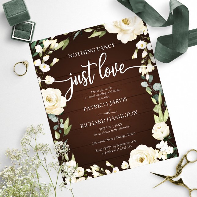 Nothing Fancy Floral Cheap Wedding Invitation   (Creator Uploaded)