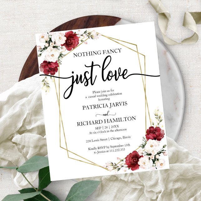 Nothing Fancy Geometric Budget Wedding Invitations (Creator Uploaded)