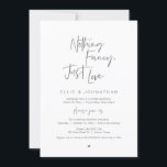 Nothing Fancy Just Love, Black, Wedding Elopement  Invitation<br><div class="desc">Beautiful Modern Beautiful Casual Minimal,  Black Script font,  Wedding Elopement Announcement,  Invitation card (Nothing Fancy Just Love). This is perfect for your wedding reception and post-wedding celebration party. Add your details in matching font / lettering.
#TeeshaDerrick</div>