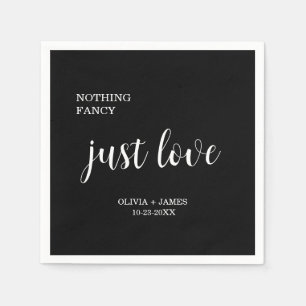 Nothing Fancy Just Love Black Wedding   Napkin