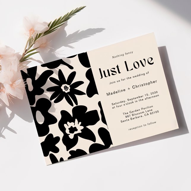Nothing Fancy Just Love Boho Floral QR Wedding Invitation (Creator Uploaded)