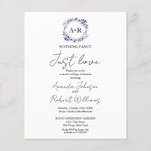 Nothing Fancy Just Love Budget Wedding Invitation
