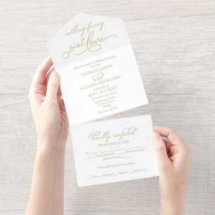 Nothing Fancy Just Love Casual Wedding All In One Invitation