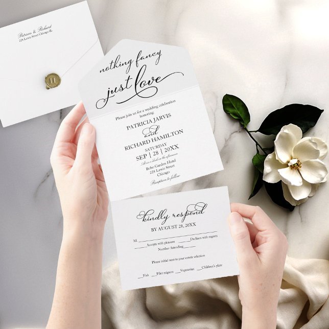 Nothing Fancy Just Love Casual Wedding  All In One Invitation (Creator Uploaded)