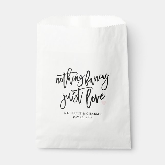 Nothing fancy just love casual Wedding Favour Bag (Front)