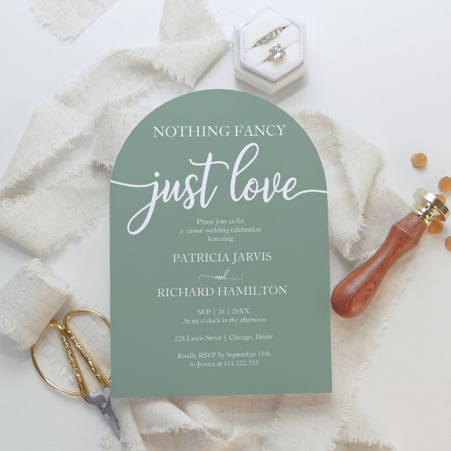 Nothing Fancy Just Love Casual Wedding Invitation (Creator Uploaded)