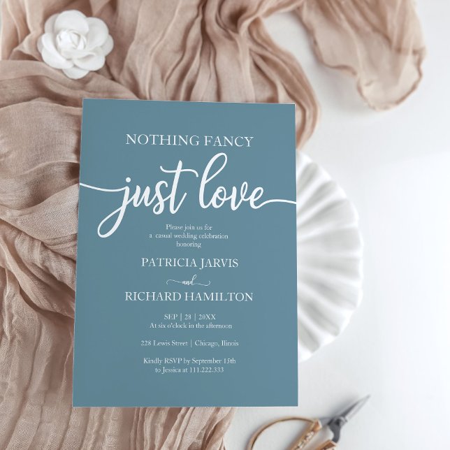 Nothing Fancy Just Love Casual Wedding Invitation (Creator Uploaded)