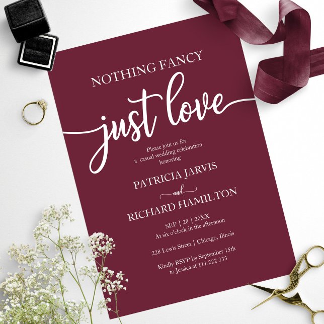 Nothing Fancy Just Love Casual Wedding Invitation (Creator Uploaded)