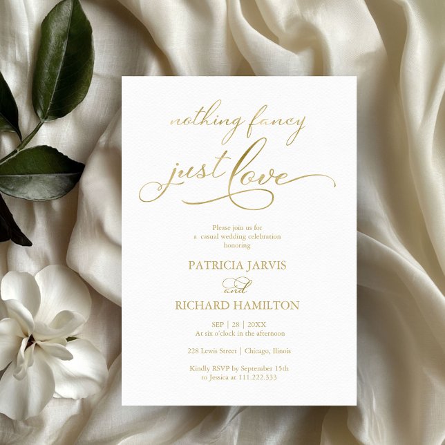 Nothing Fancy Just Love Casual Wedding Invitation (Creator Uploaded)