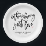 Nothing fancy just love casual Wedding Paper Plate<br><div class="desc">Nothing fancy just love casual Wedding Paper Plate.
Design features an elegant modern style text layout. To make advanced changes,  please select "Click to customise further" option under Personalise this template.</div>