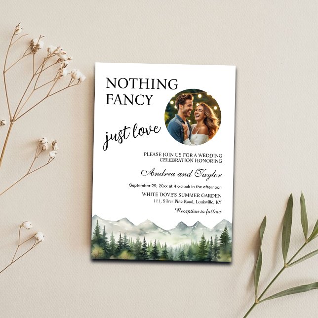 Nothing Fancy Just Love Casual Wedding Photo Invitation (Creator Uploaded)