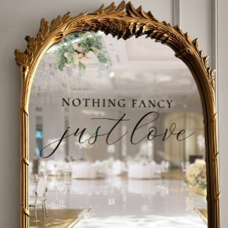 Nothing Fancy Just Love Chic Black Script Wedding