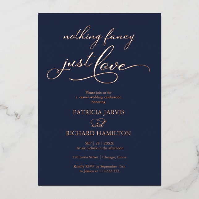 Nothing Fancy Just Love Chic Script Wedding (Front)