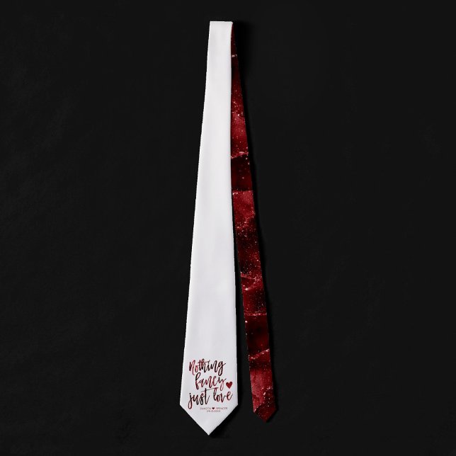 Nothing Fancy Just Love | Dark Crimson Red Wedding Tie (Creator Uploaded)
