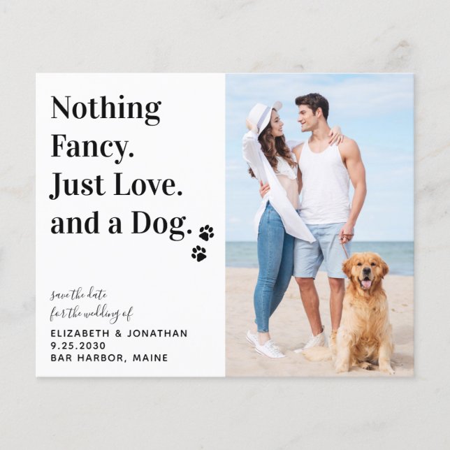 Nothing Fancy Just Love Dog Save The Date Budget (Front)