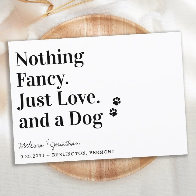 Nothing Fancy Just Love Dog Wedding Save The Date (Creator Uploaded)