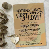 Nothing Fancy Just Love Earthtone Retro Wedding