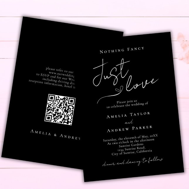 Nothing Fancy Just Love Elegant QR Code Wedding Invitation (Creator Uploaded)