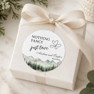 Nothing Fancy Just Love Elegant Wedding Classic Round Sticker