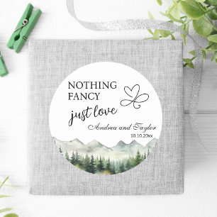 Nothing Fancy Just Love Elegant Wedding Classic Round Sticker