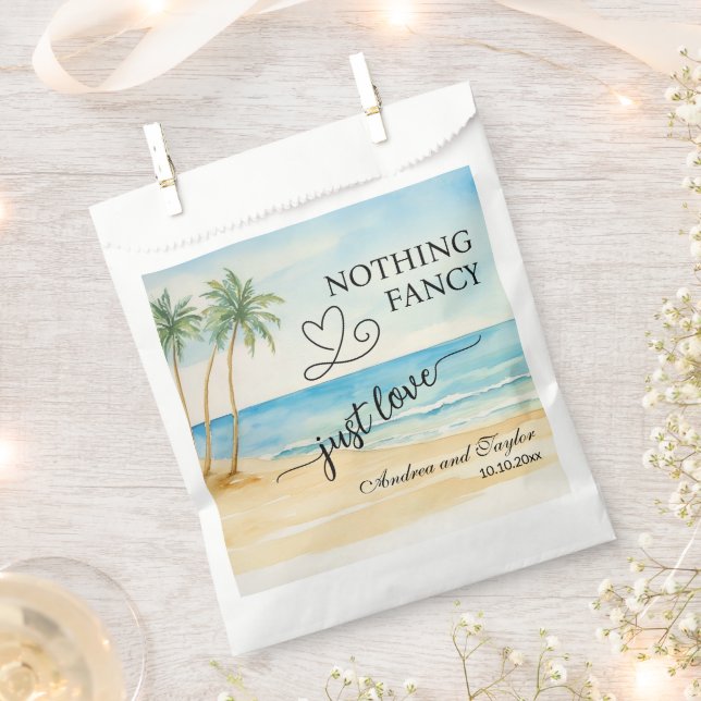 Nothing Fancy Just Love Elegant Wedding  Favour Bag (Clipped)