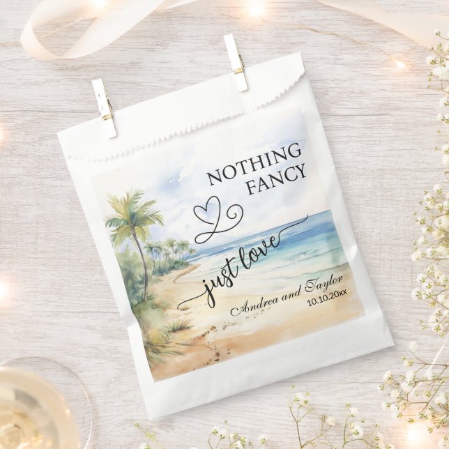 Nothing Fancy Just Love Elegant Wedding  Favour Bag (Clipped)