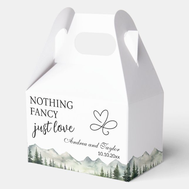 Nothing Fancy Just Love Elegant Wedding Favour Box (Front)