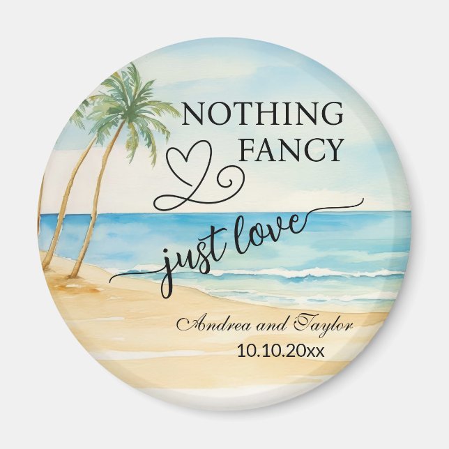 Nothing Fancy Just Love Elegant Wedding favour Magnet (Front)