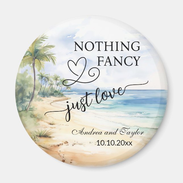 Nothing Fancy Just Love Elegant Wedding favour Magnet (Front)