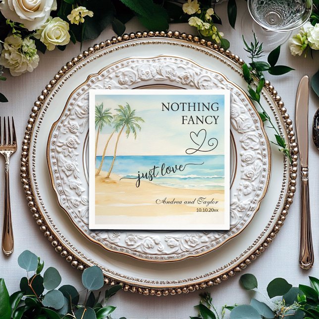 Nothing Fancy Just Love Elegant Wedding Napkin (Creator Uploaded)