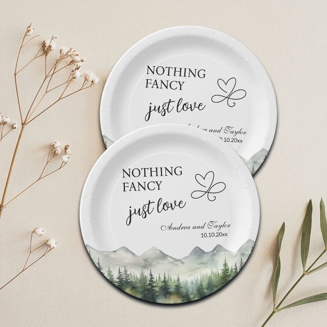 Nothing Fancy Just Love Elegant Wedding Paper Plate (Creator Uploaded)