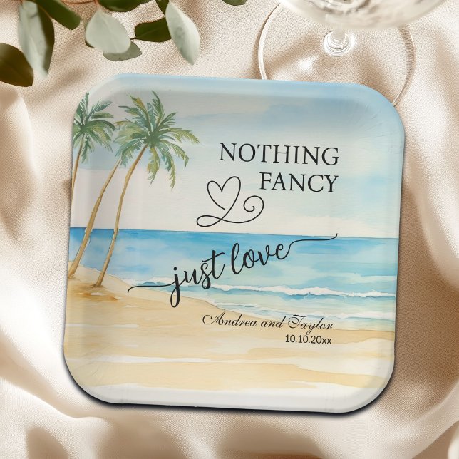 Nothing Fancy Just Love Elegant Wedding Paper Plate (Creator Uploaded)