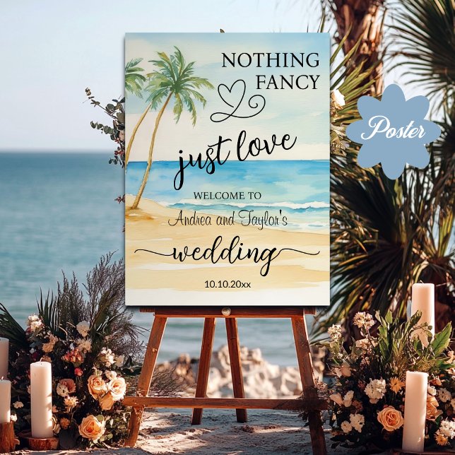 Nothing Fancy Just Love Elegant Wedding Welcome Poster (Creator Uploaded)