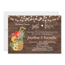 Nothing Fancy Just Love Eloped Pool party Invite