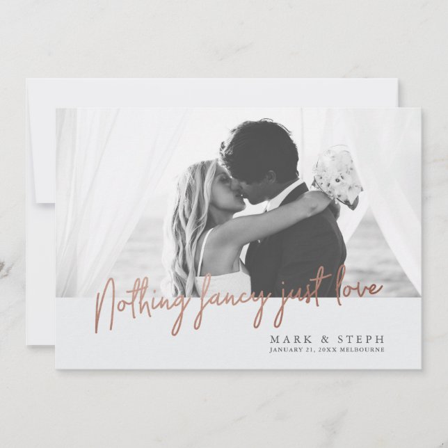 Nothing Fancy Just Love Elopement Announcement (Front)